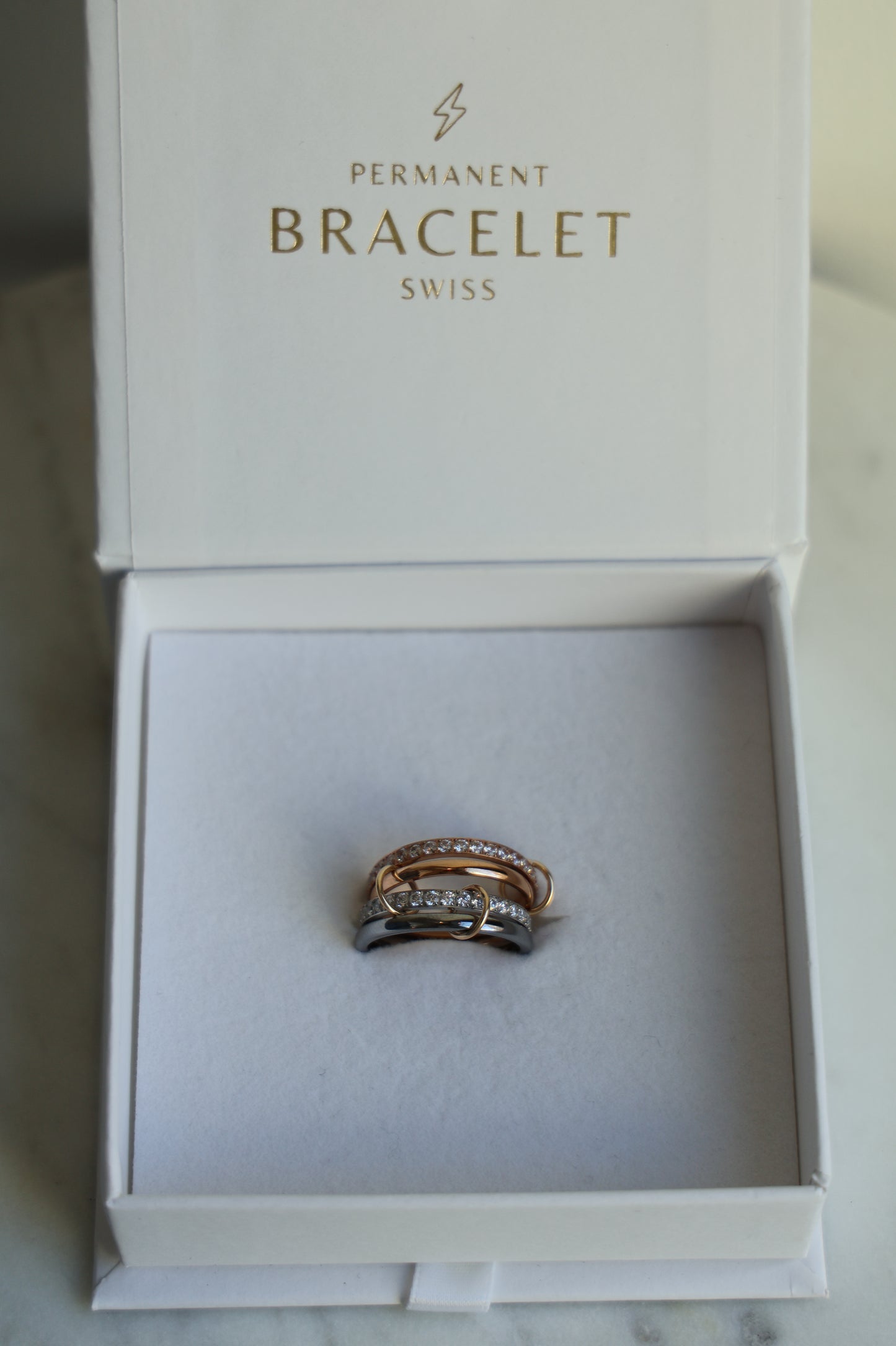 Connected Ring Rosegold & Silber