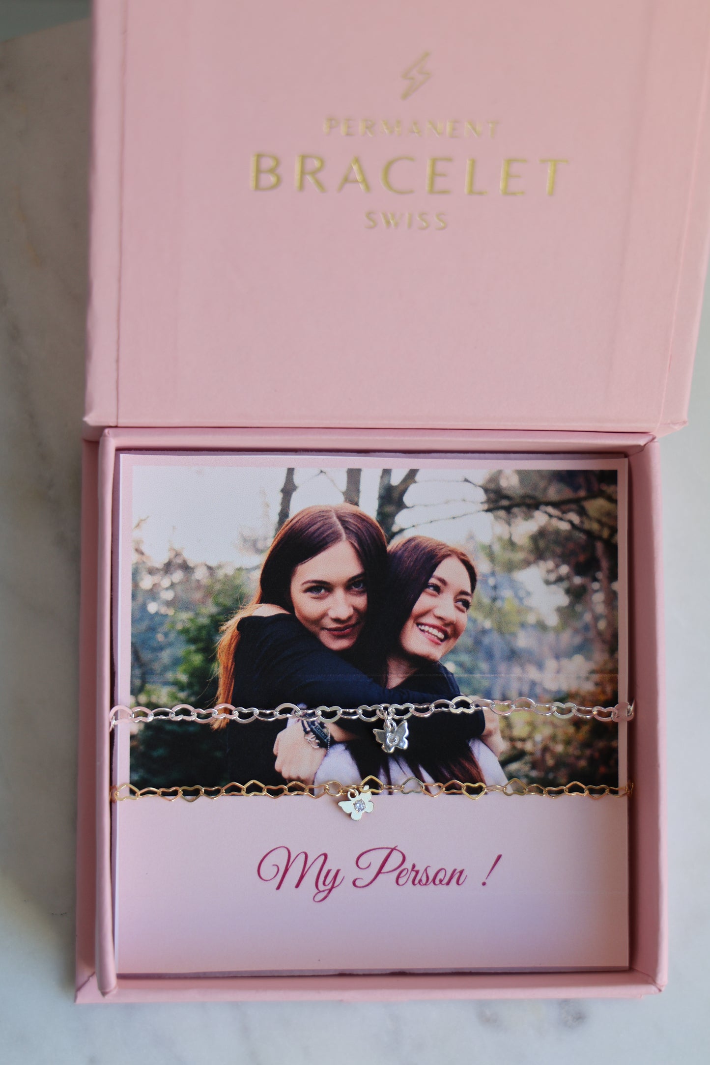 Personalisiertes Bracelet Set mit Schmetterling Anhänger