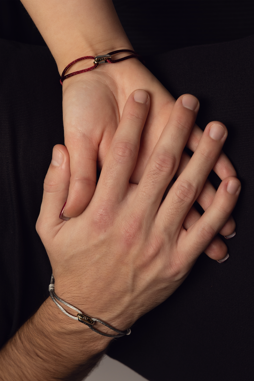 Interlocked Bracelet Set 2x mit Charm FINE (klein)