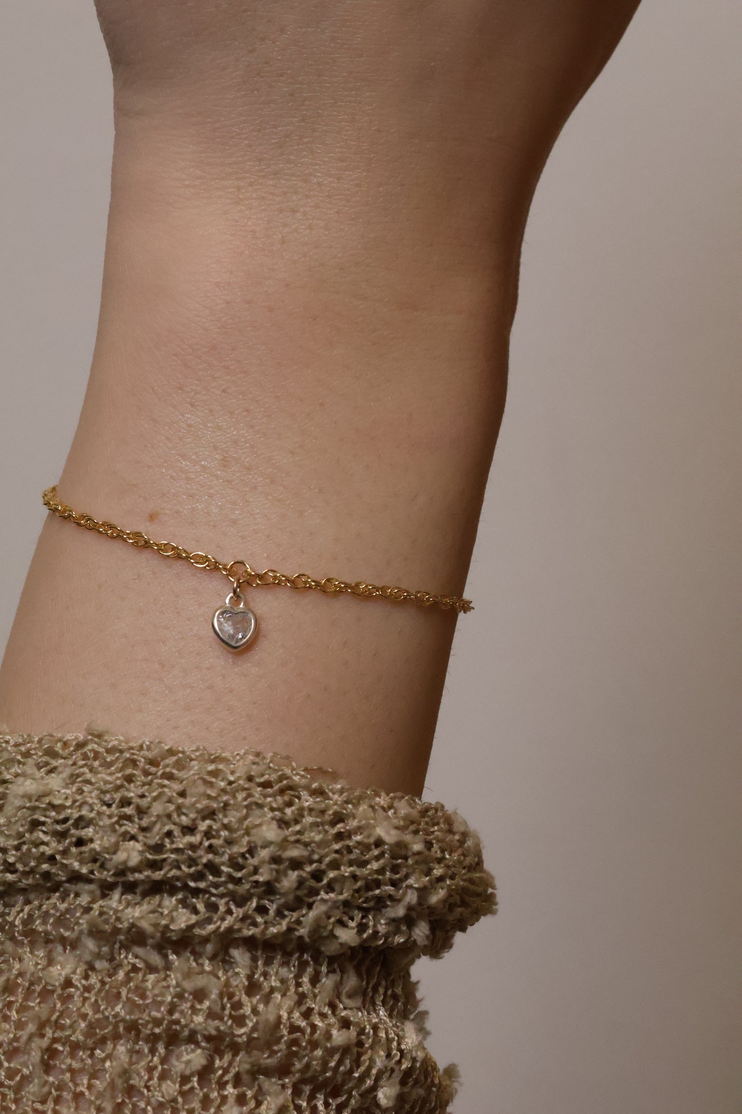 Personalisierte Armkette Zirkonia Herz Anhänger