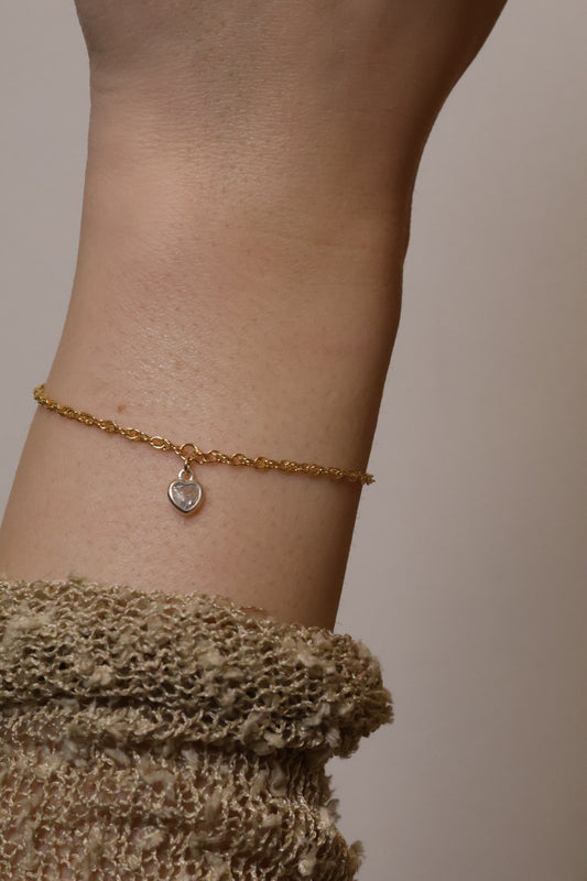 Personalisierte Armkette Zirkonia Herz Anhänger