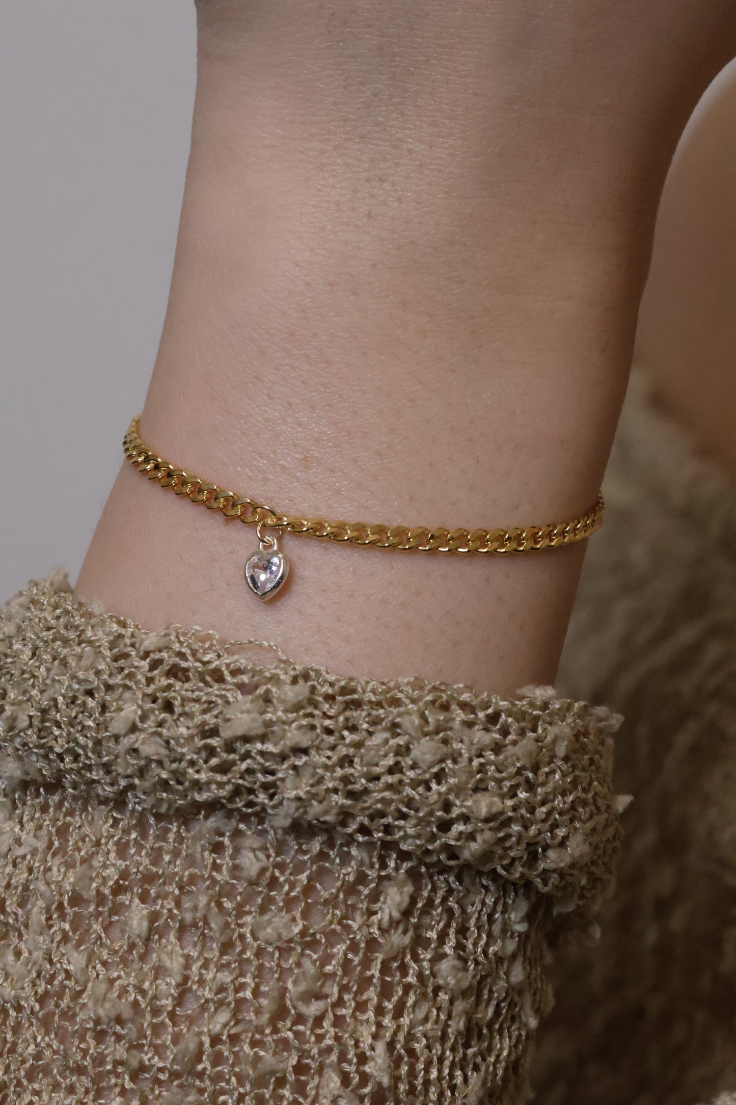 Personalisierte Armkette Zirkonia Herz Anhänger