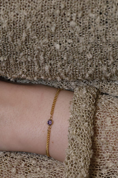 Personalisierte Armkette mit Monatsstein Verbinder