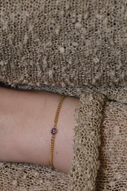 Personalisierte Armkette mit Monatsstein Verbinder