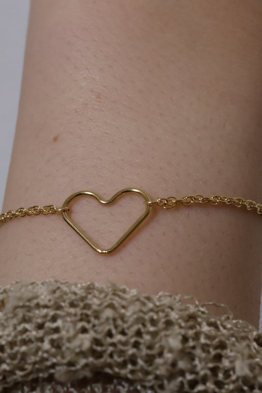 Personalisierte Armkette mit grossem Herz Verbinder