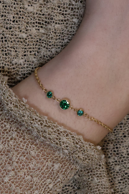 Personalisierte Armkette 3 Monatssteinen