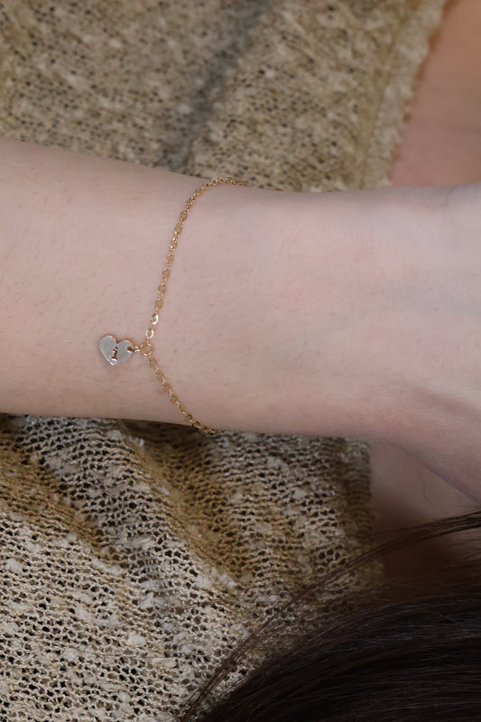 Personalisierte Armkette mit Buchstaben Herz Anhänger