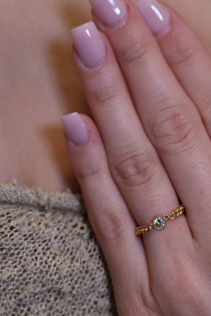 Personalisierter Ring mit Monatsstein Verbinder