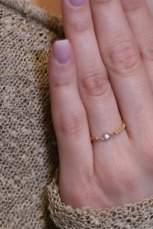 Personalisierter Ring mit Nazar Auge Verbinder