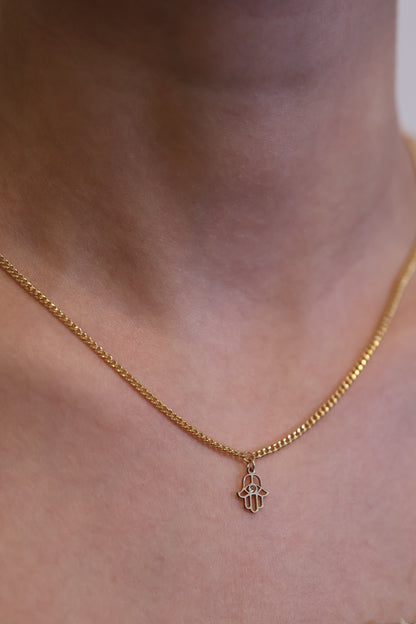 Personalisierte Halskette mit Hamza Hand Anhänger