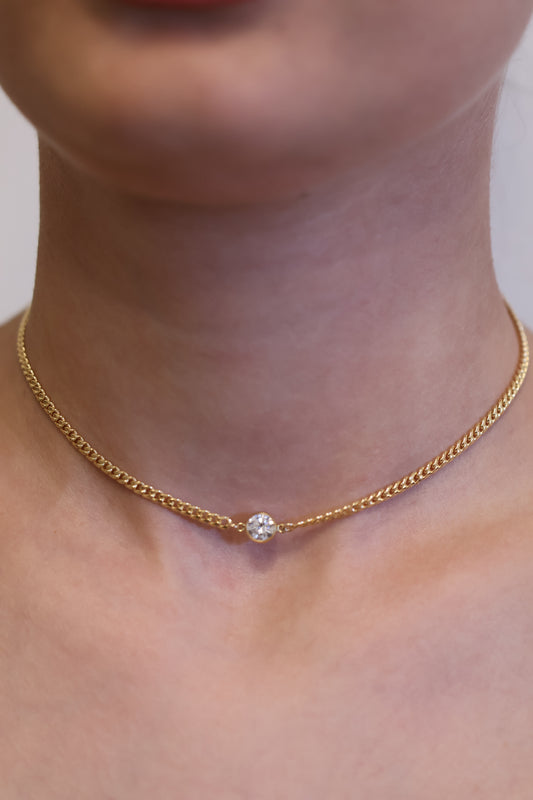 Personalisierte Halskette mit grossem Monatsstein Verbinder