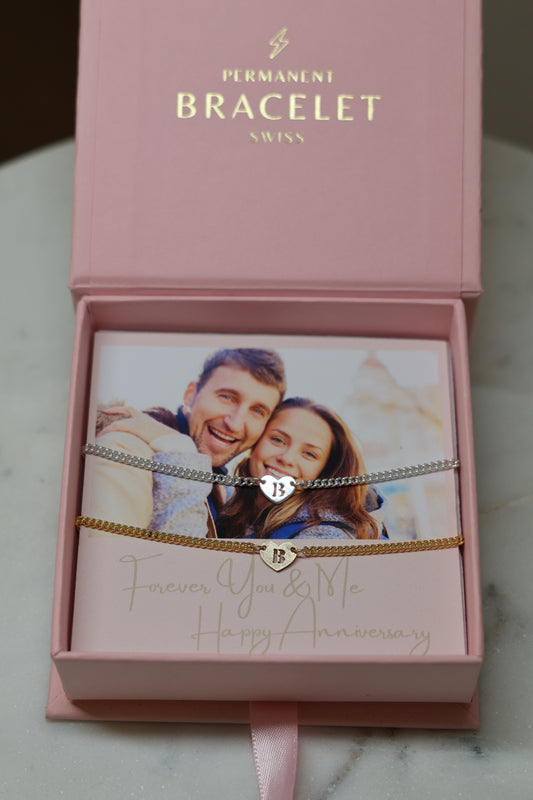 Personalisiertes Bracelet Set mit Herzbuchstaben