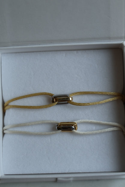 Interlocked Bracelet Set 2x mit Charm FINE (klein)