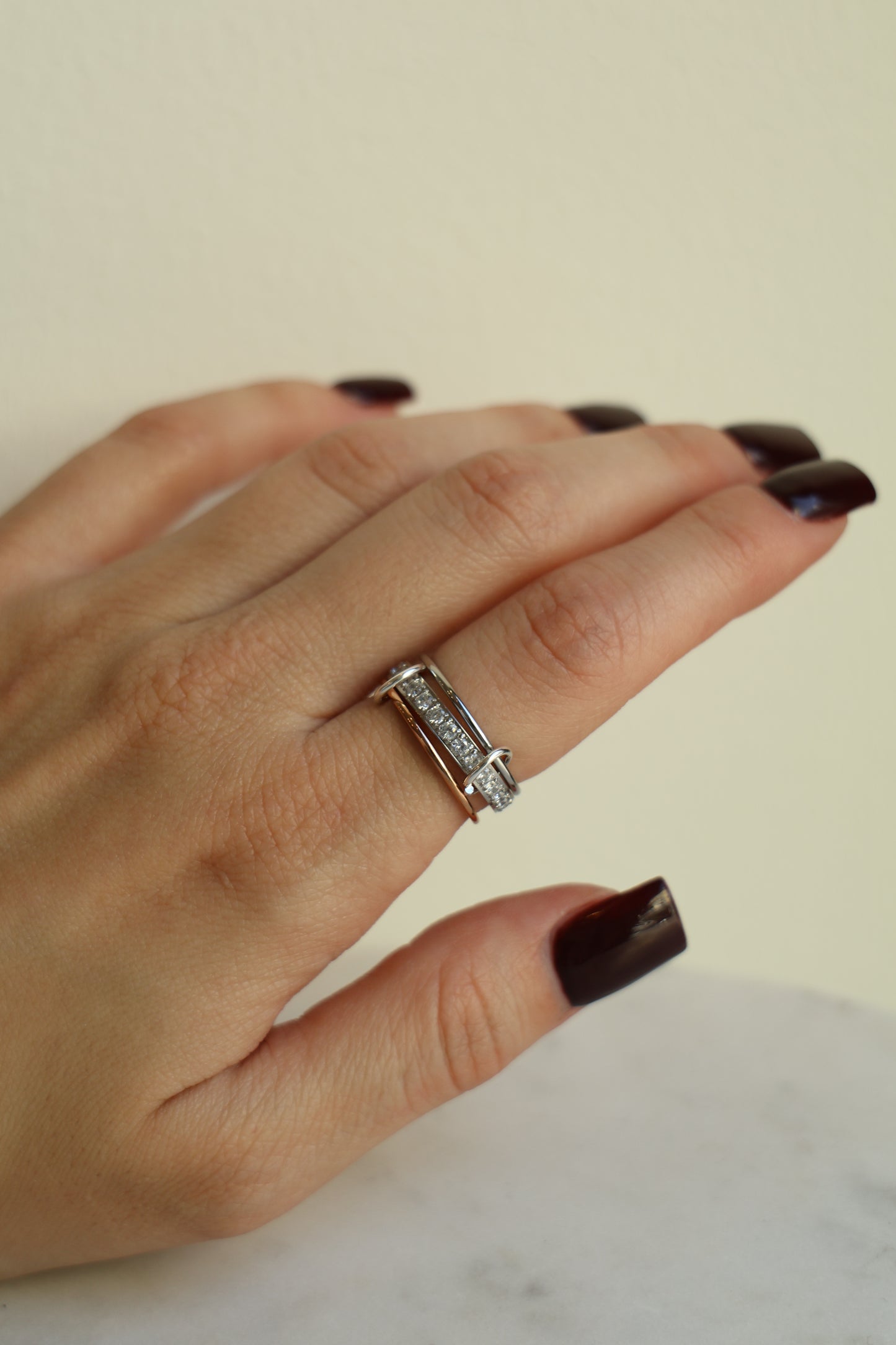 Connected Ring Silber & Rosegold