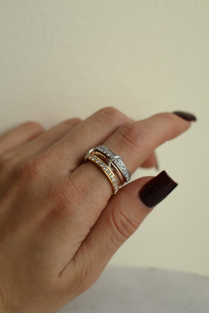 Connected Ring Gold, Silber & Rosegold