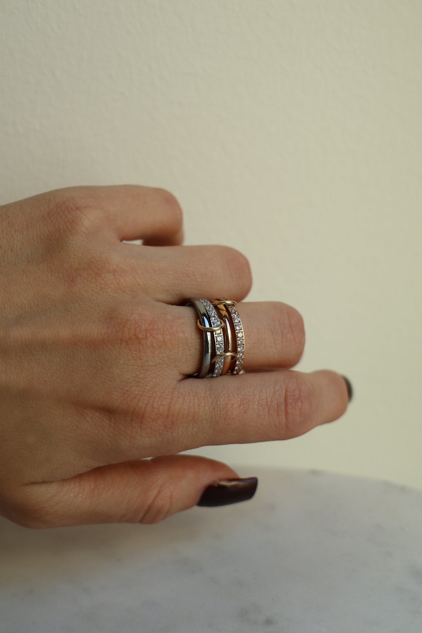 Connected Ring Rosegold & Silber