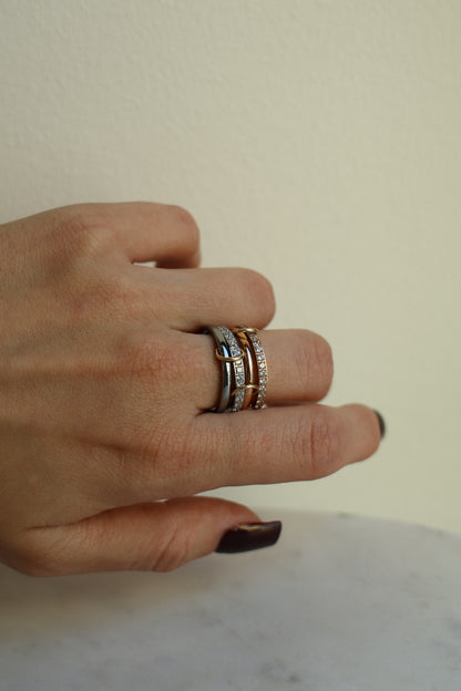 Connected Ring Rosegold & Silber