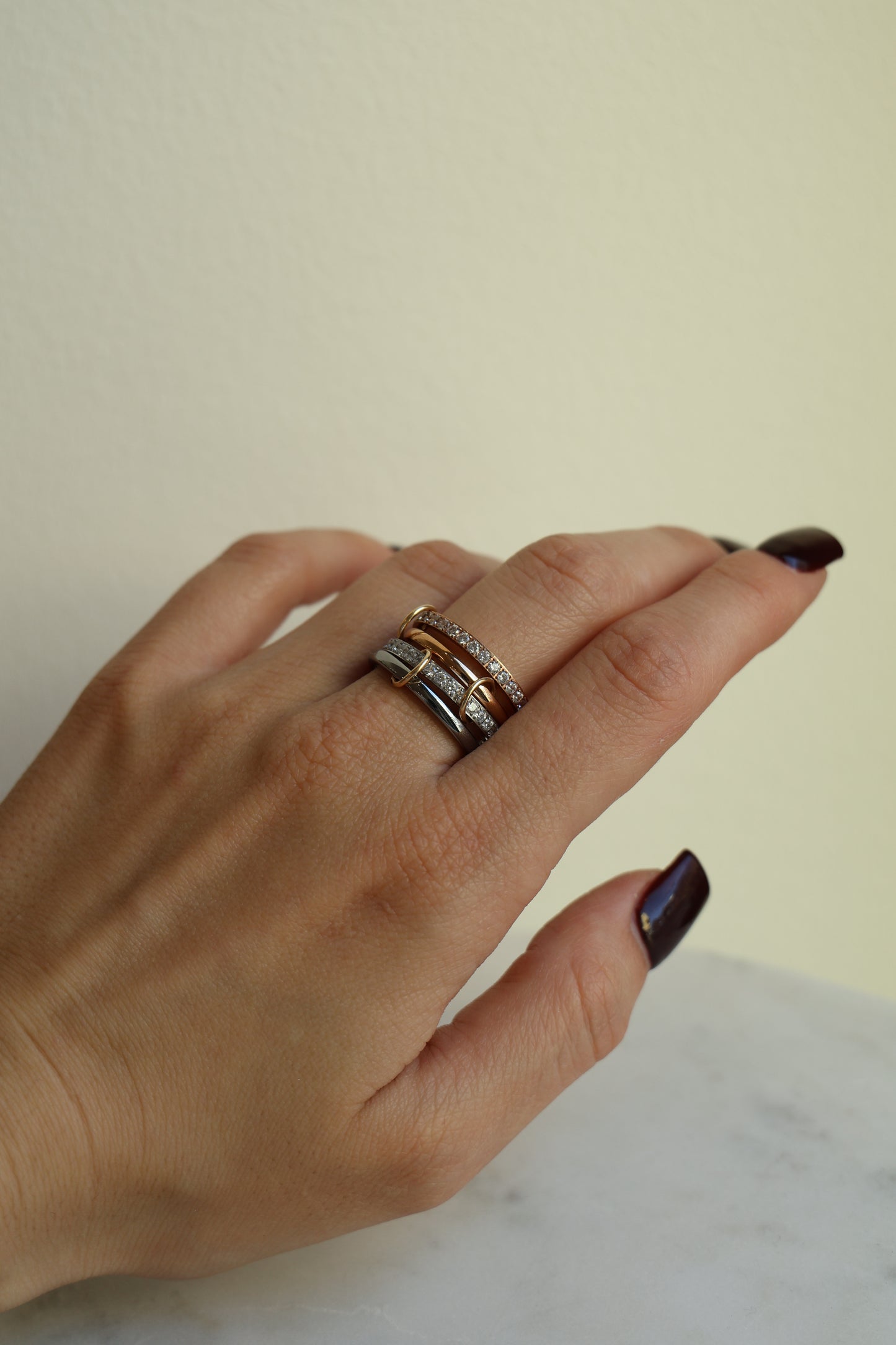 Connected Ring Rosegold & Silber