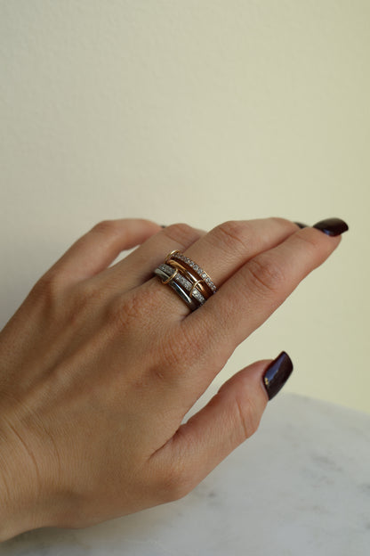 Connected Ring Rosegold & Silber