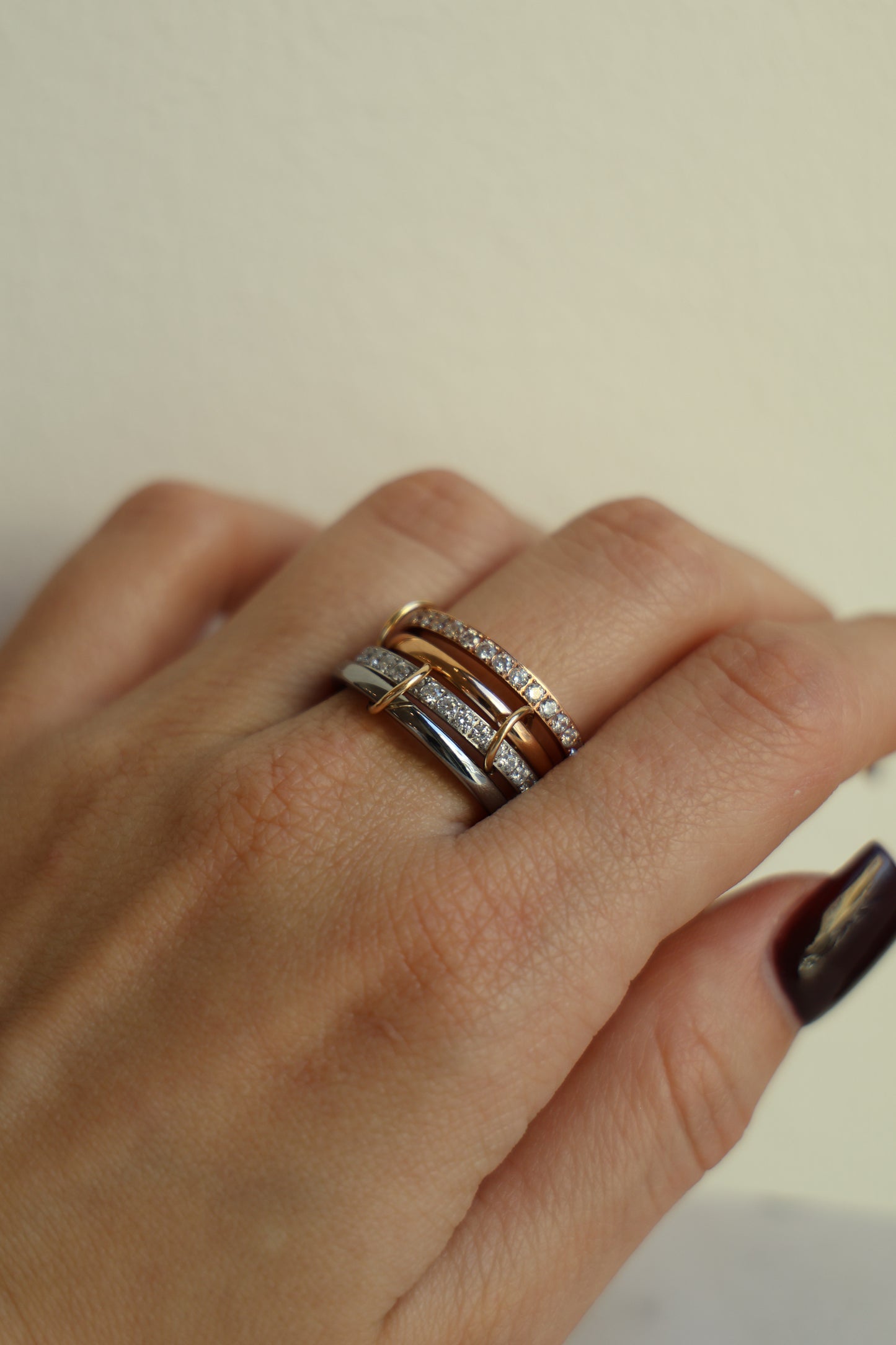 Connected Ring Rosegold & Silber