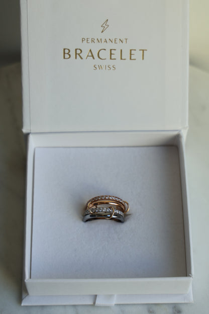 Connected Ring Rosegold & Silber