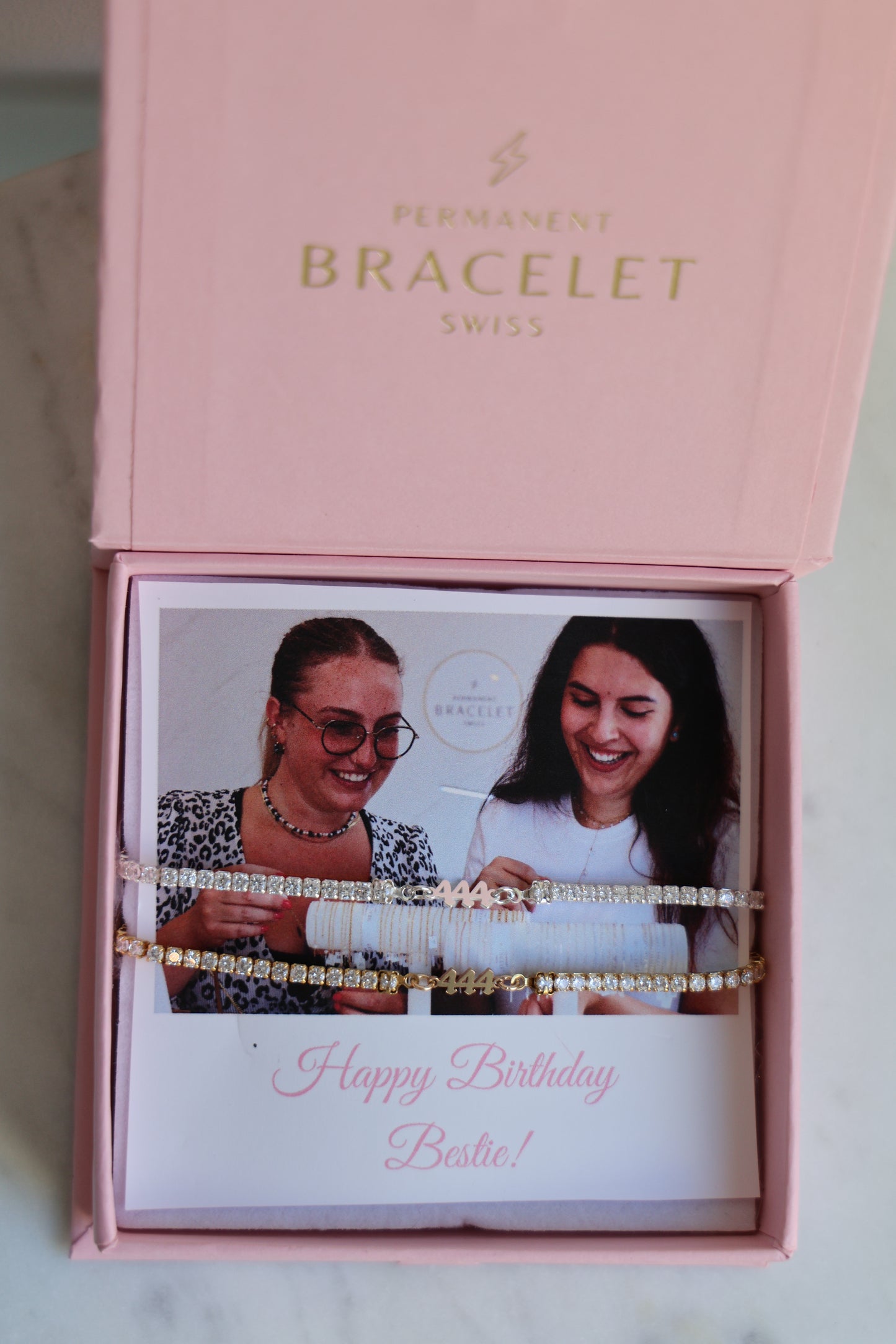 Personalisiertes Tennis Bracelet Set mit Angel Number