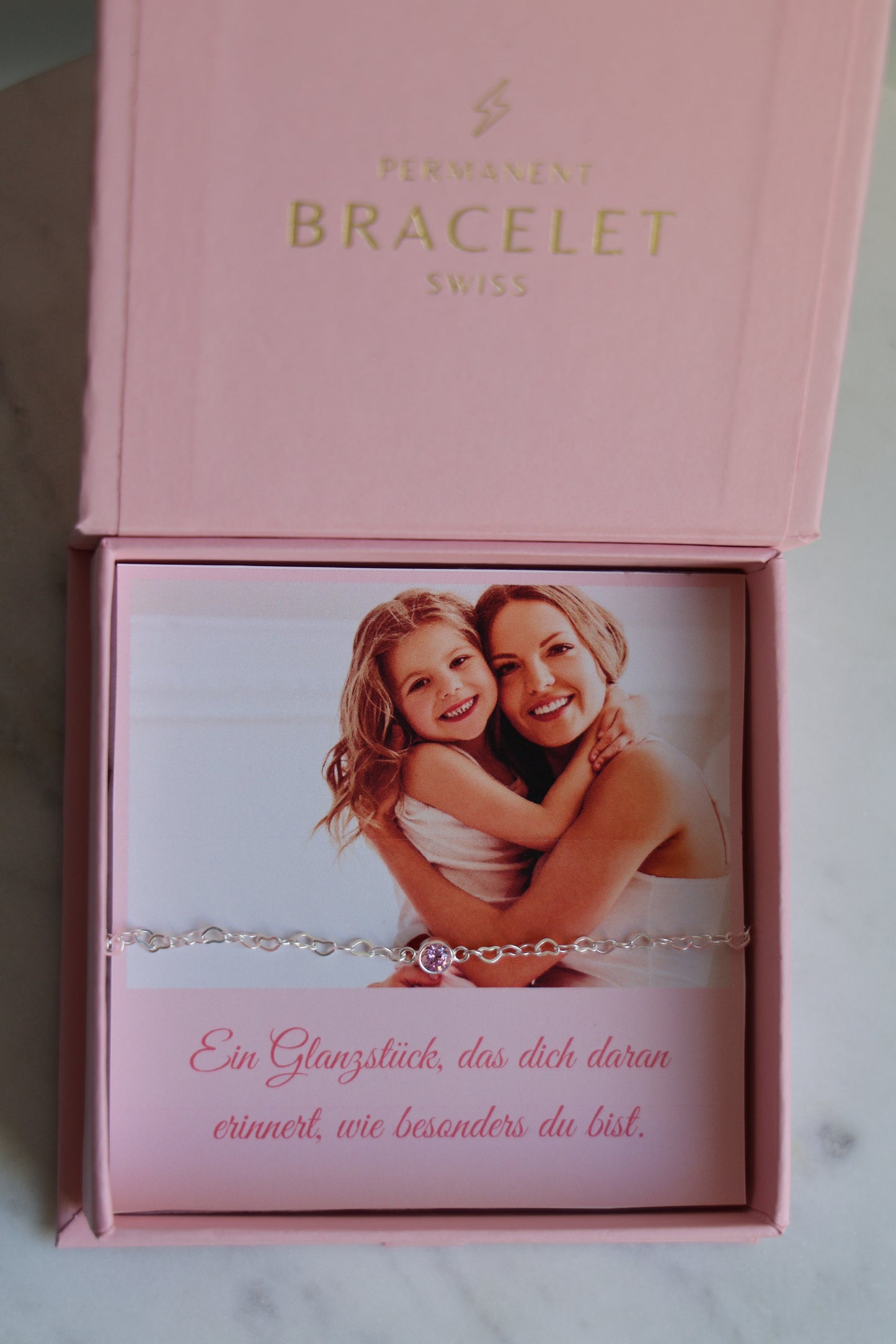 Personalisierte Kinder Armkette mit Monatsstein