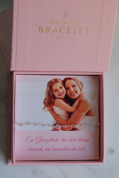 Personalisierte Kinder Armkette mit Monatsstein