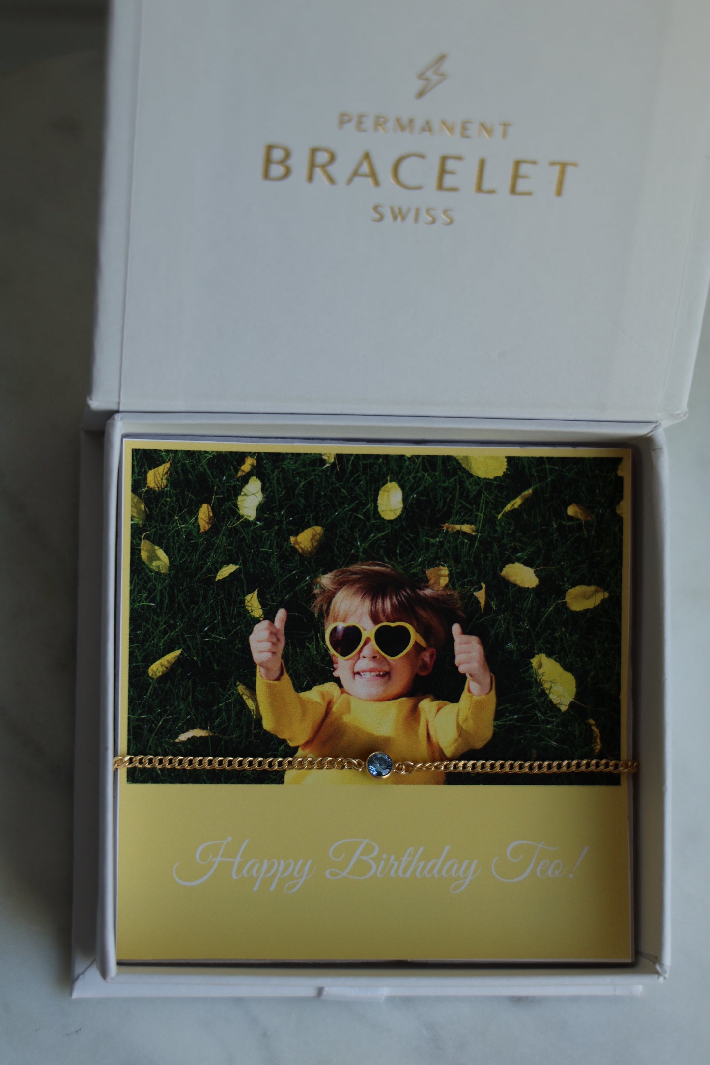 Personalisierte Kinder Armkette mit Monatsstein