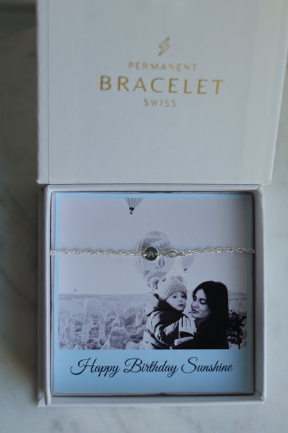 Personalisierte Kinder Armkette mit Buchstabe und Nazar Auge