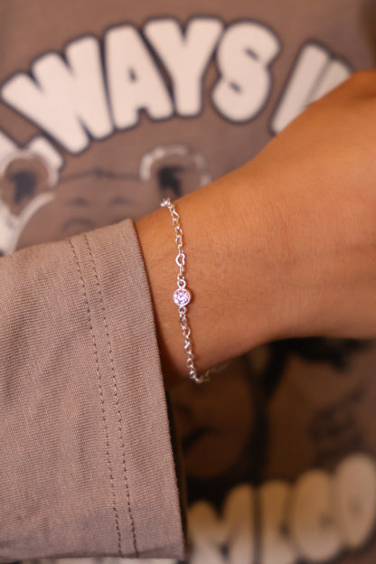 Personalisierte Kinder Armkette mit Monatsstein