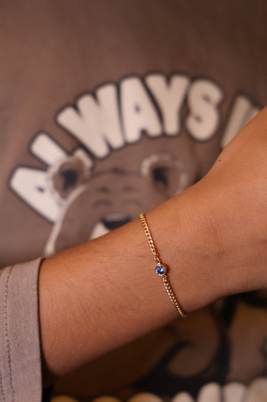 Personalisierte Kinder Armkette mit Monatsstein