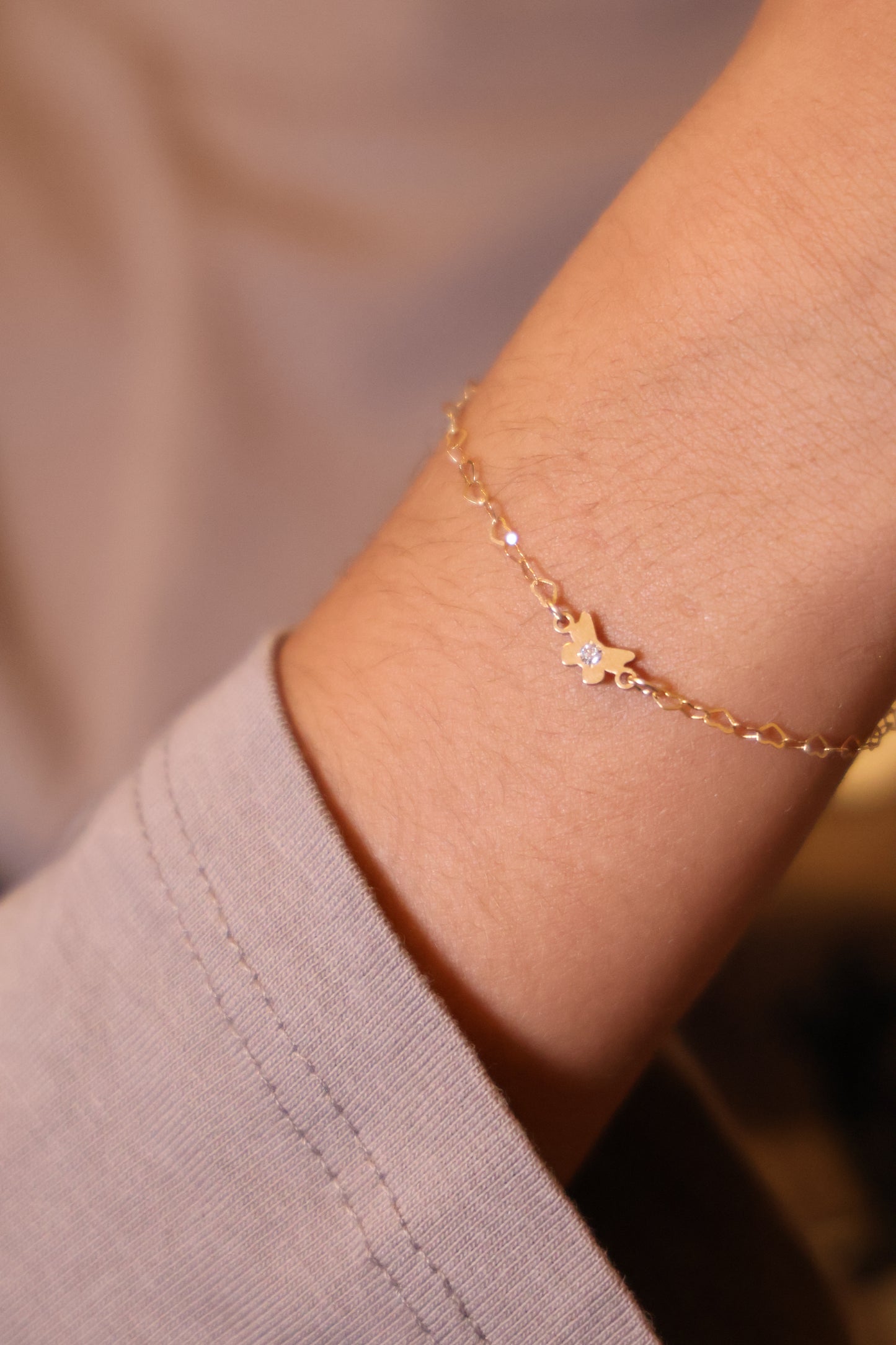 Personalisierte Kinder Armkette mit Schmetterling