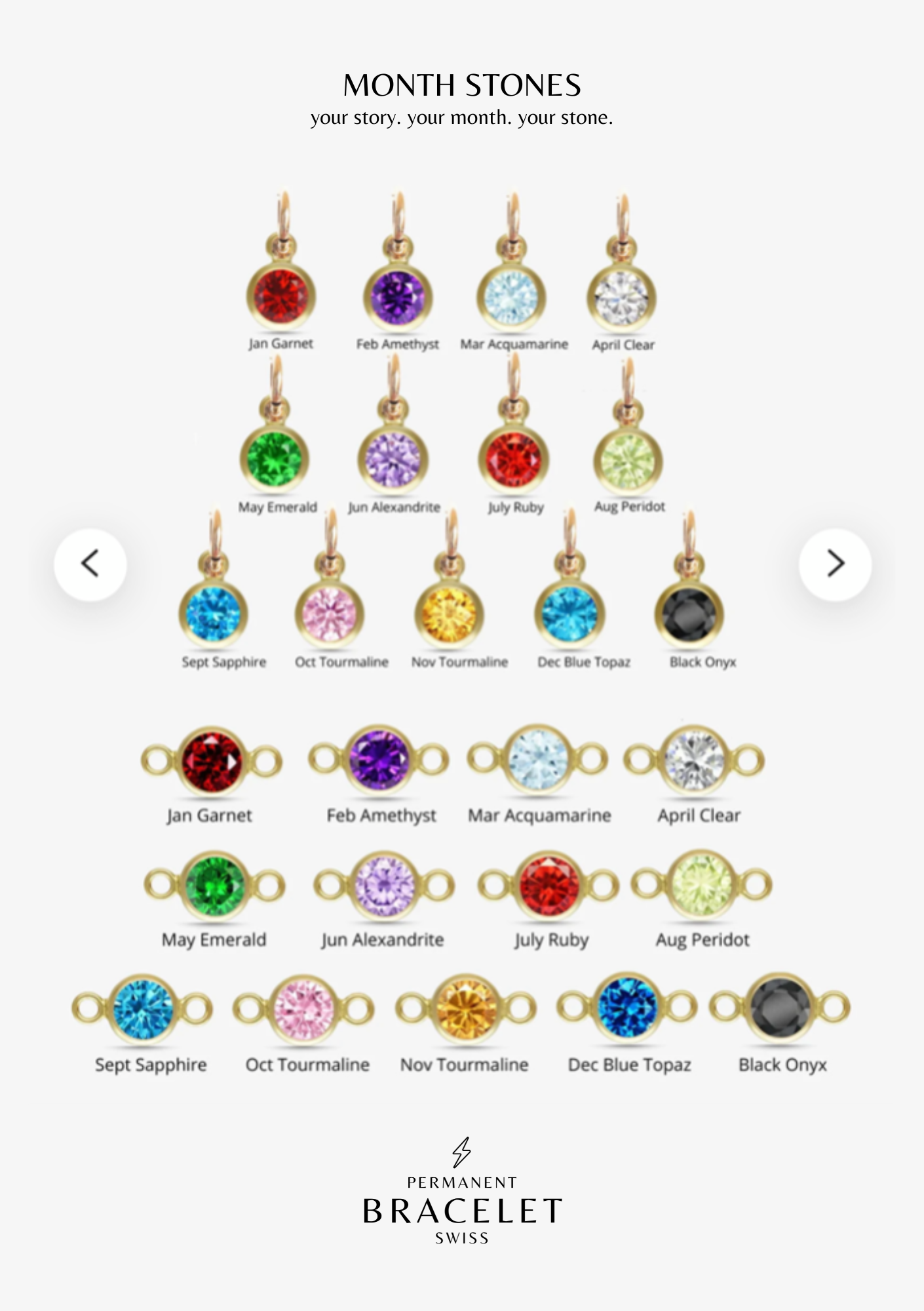 Personalisierte Hand Chain mit 3 Monatsstein Verbinder